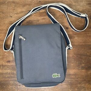 Lacoste Small Messenger Bag blue canvas crossbody